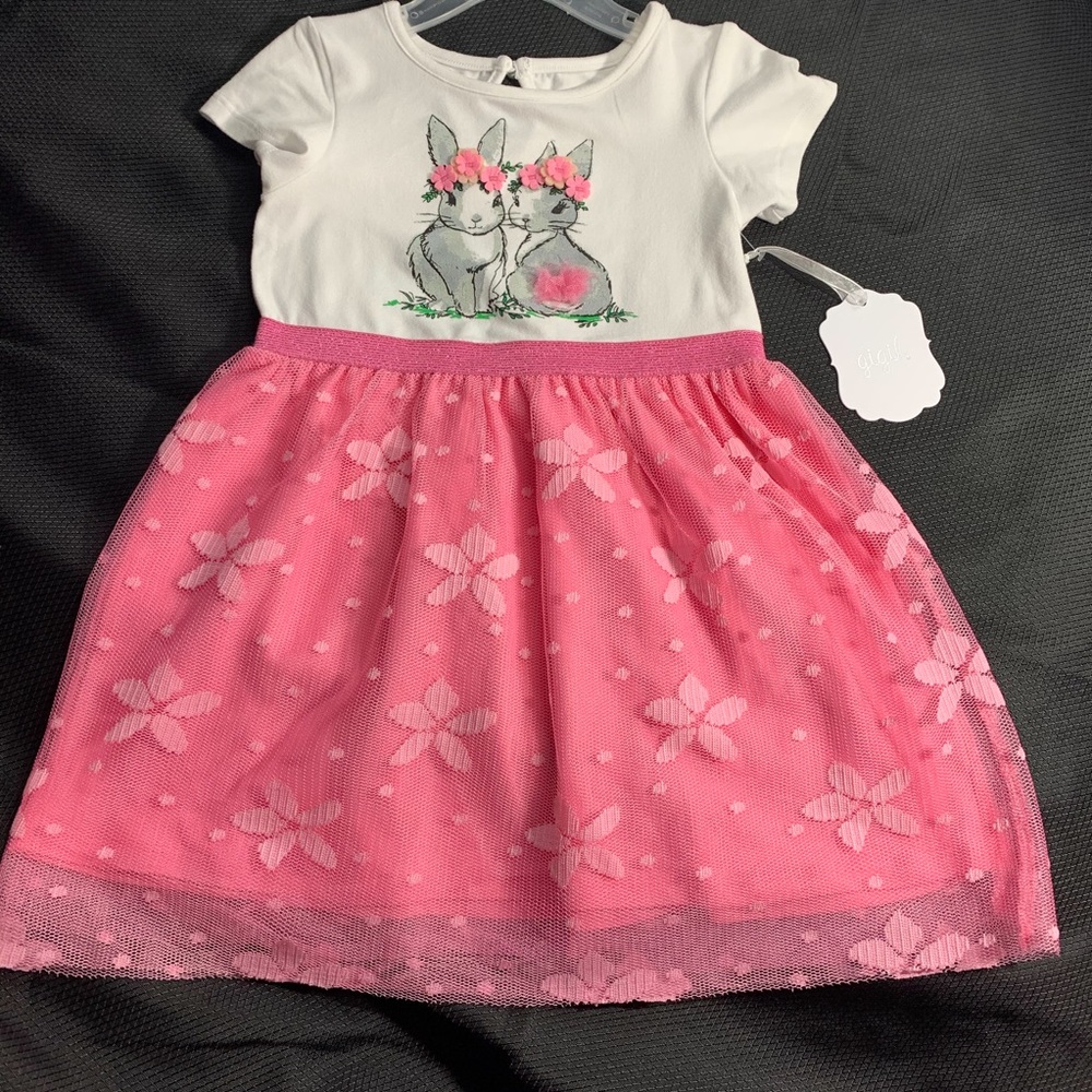 BRAND NEW Easter Dress Gigil 2 Toddler Pink and Bunnies
